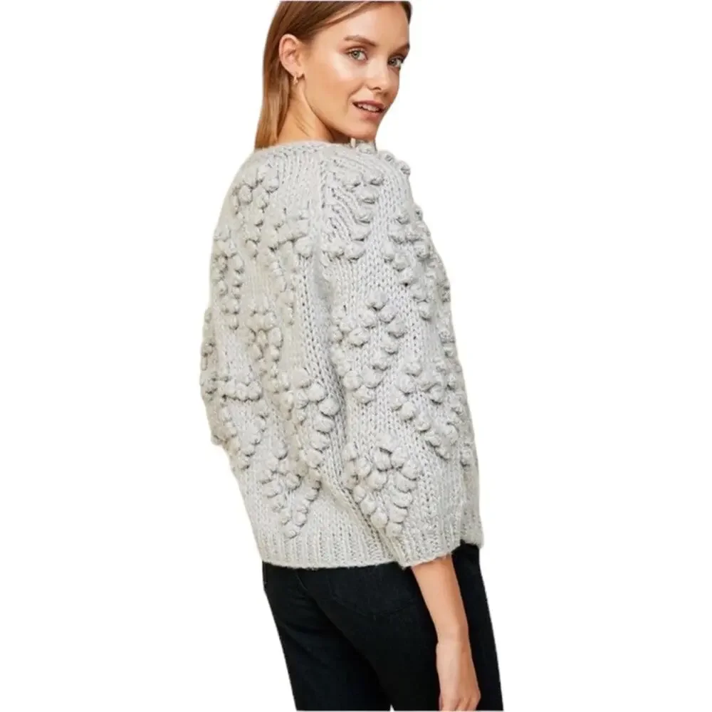 Hayden | Size M/L Los Angeles Heart Knit Cardigan Stone Grey Comfy Soft Fall